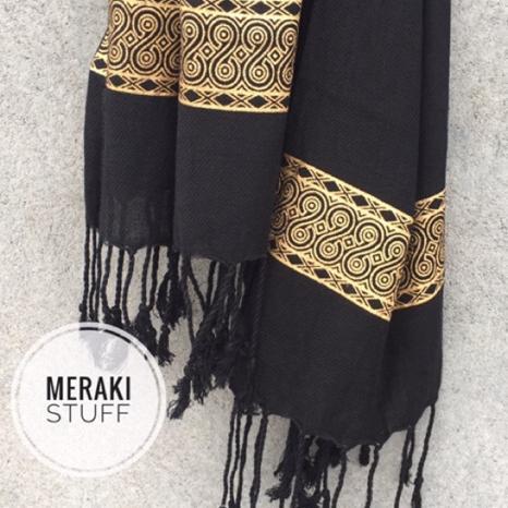 Syall Selendang Hitam Halus Toraja