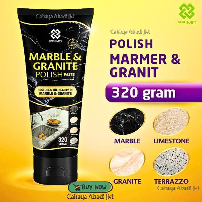 Primo PEMBERSIH DAN PENGILAP GRANIT MARMER MARBLE GRANITE POLISH PASTA 320G Cream Halus Tidak Korosi