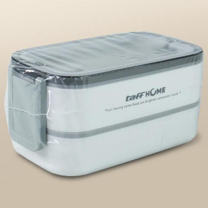 NEW KOTAK MAKAN NASI BENTO LUNCH BOX WHITE PLASTIK