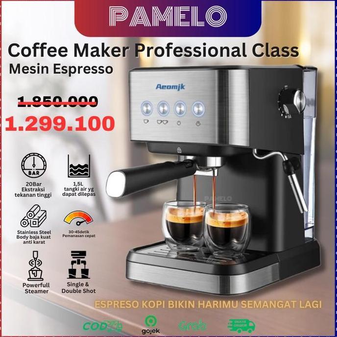 Terlaris Mesin Kopi 20 Bar Espresso Coffee Maker Machine Aeomik Cm-3010