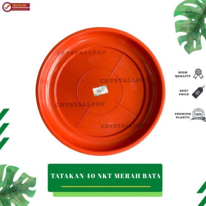 Okebro- Noni- Tatakan Alas Pot Bunga Nkt 40 Merah Bata 37Cm Untuk Pot 40Cm - Nkt Merah Bata 40