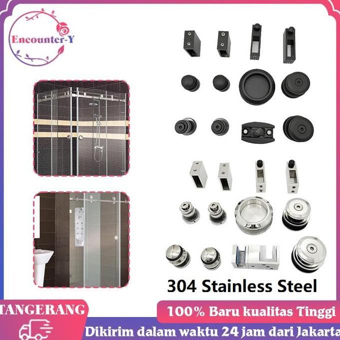 NEZGEFIG Aksesoris Pintu Sliding Shower Screen Rel Sliding Track Pintu Kaca