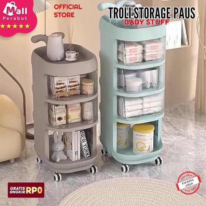NEZGEFIG Mall Perabot | Lemari Serbaguna Lipat Baby Stuff | Rak Troli PAUS Susun Ruang Tamu Penyimpa