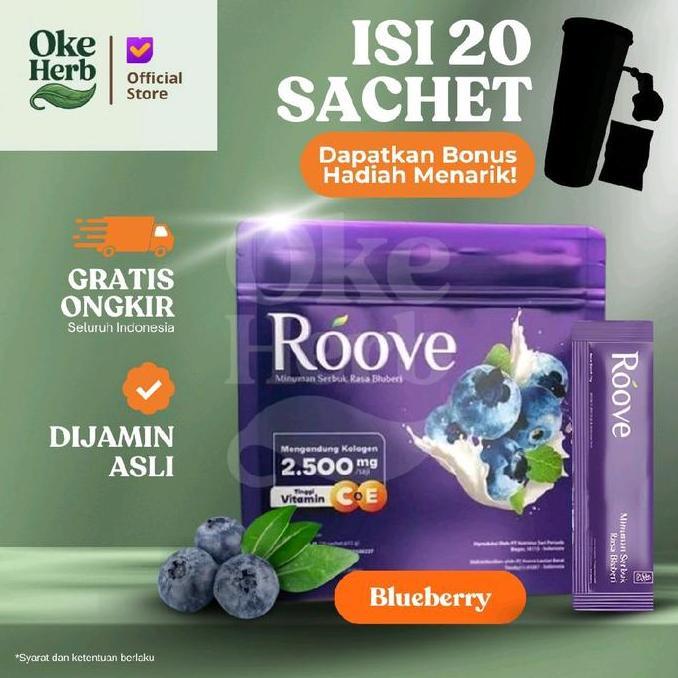 Youyou- Roove Blueberry Collagen Drink Isi 0 Sachet Rovee Minuman Kolagen 500Mg