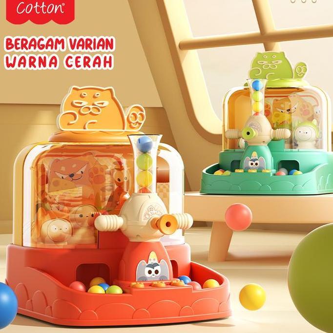 Promo Mainan Tembak Bola Boneka Mini / Mesin Capit Seperti Timezone Dengan Musik & Lampu Arcade Maom