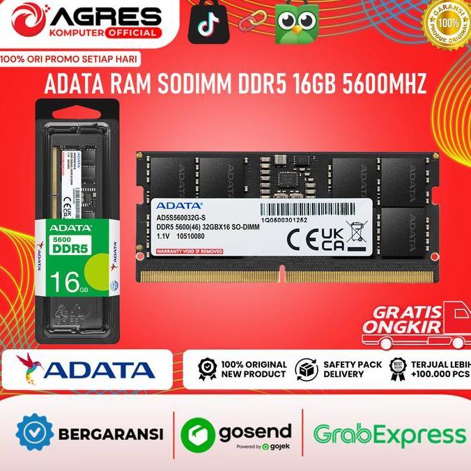 Compo- Adata Ram Sodimm Ddr5 16Gb 5600Mhz - Ram Sodimm - Ram Laptop Ddr 5 - Ram Laptop 5600Mhz - Ram
