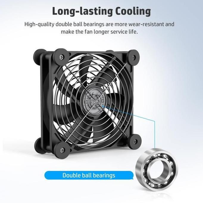 Compo- Kipas Pendingin 12X12Cm Fan Dc 5V Untuk Wifi Router , Stb , Tv Box