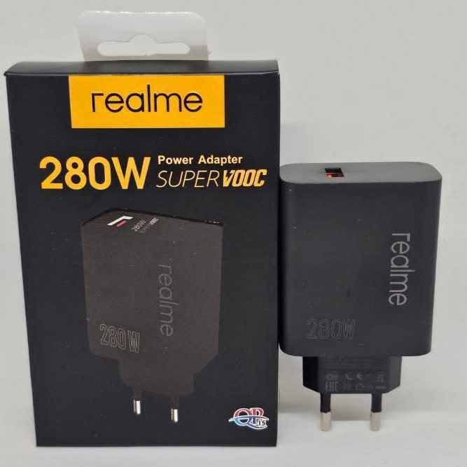 New Kepala Charger Realme Black 280W Adapter Charger Super Vooc Fast Charging