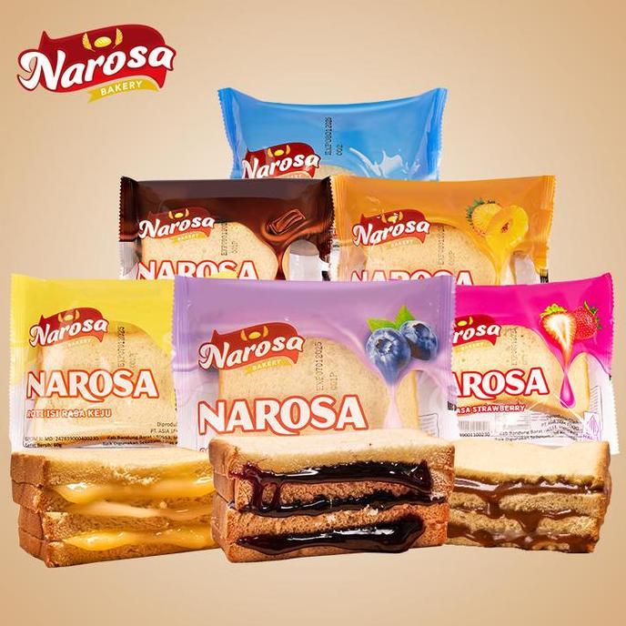Bre- Narosa Rasa Lembut Roti Halal Roti Nanas Strawberry Cokelat Blueberry Keju Vanilla