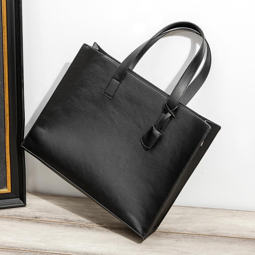 Leather Concept Tote Bag Tas Selempang Kulit Tas Kulit Pria Tas Kerja Pria Vosca Black