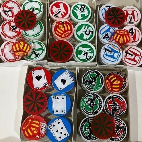 Promo Biji Karambol Biasa Tebal 5 Mm Motif Barcelona Real Madrid / Random | Koin Krambol Satu Lapis 
