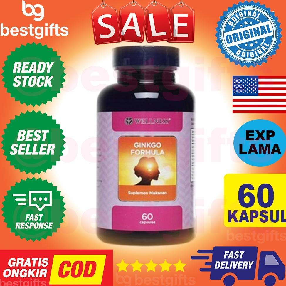 Wellness Ginkgo Ginko Gingko Gingo Biloba Formula Vitamin Daya Ingat Saraf Otak Vertigo 60 Kapsul