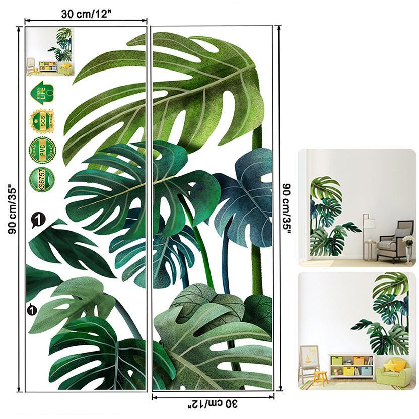 Wallpaper Dinding Ruang Tamu Minimalis Stiker Dinding Wallsticker Wall Stiker Motif Tropical Palm Le