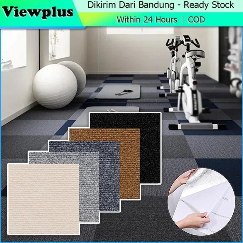 Karpet Tile Kantor Polos DIY Karpet Dalam Ruangan Brudu Polos Adhesive Karpet Lantai Untuk Karpet Ka
