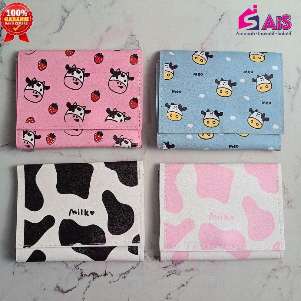Terlaris Dompet Lipat Korean Cewek Motif Sapi Dompet Anak Perempuan Dompet Unik Dompet Lucu