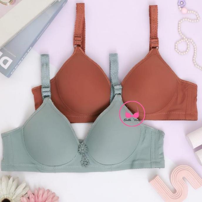 ( 3 PCS ) Bra TOYAZI Motif Polos Random Bra Cup B (SEDANG) JESSLYNS 719
