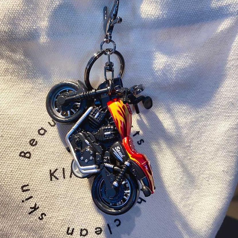 Gantungan Kunci Miniatur Motor Roda Bisa Jalan / Motor Balap Motro Retro / Keychain Motorcycle