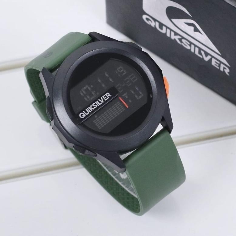 original jam tangan pria digital quiksilver drone strap rubber