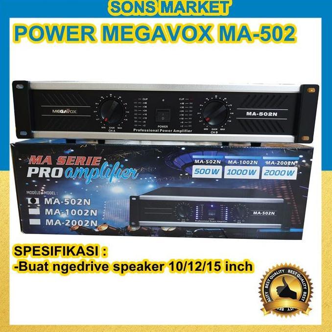 POWER MEGAVOX MA-502 MA502 POWER AMPLIFIER ORIGINAL