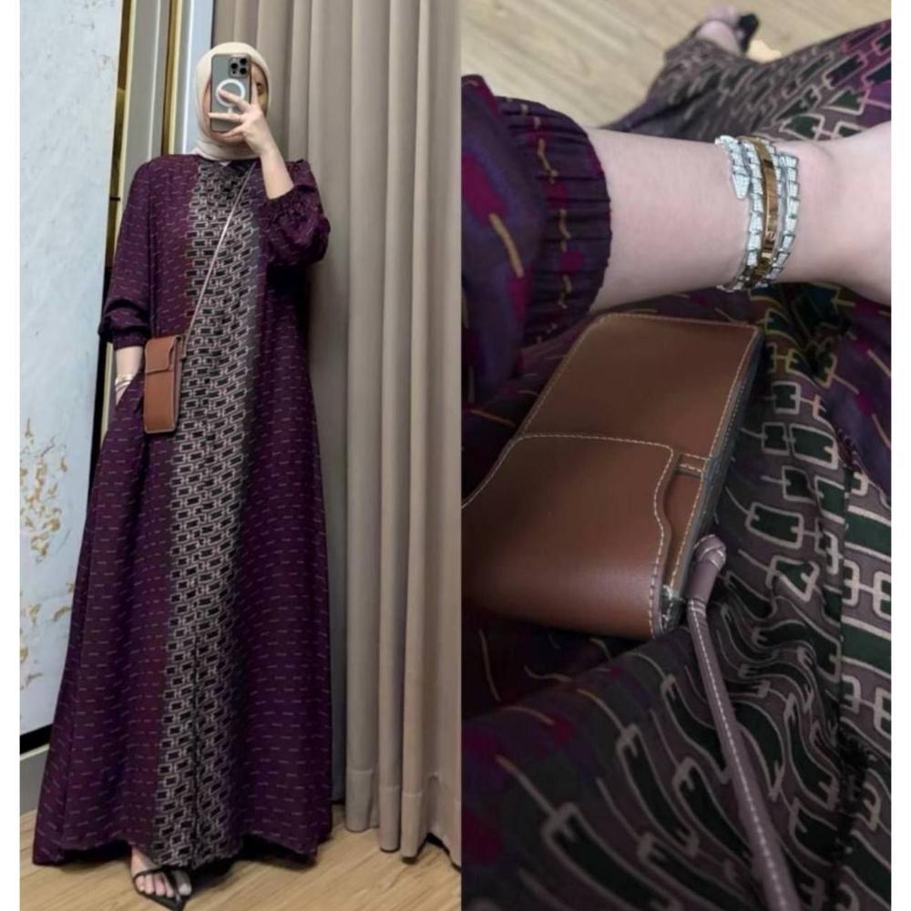 Gamis mayza rayon premium motif kekinian - gamis rayon premium - gamis rayon premium busui