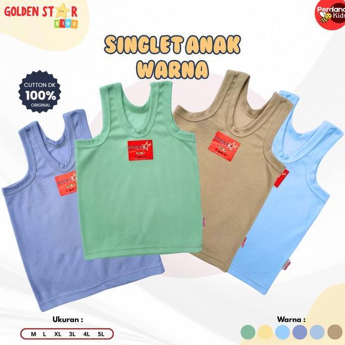 DV11 - 6 PCS Singlet Anak Perempuan & Laki2 Warna Kalem Jahitan Rapih - Singlet Anak TK SD SMP / Kao