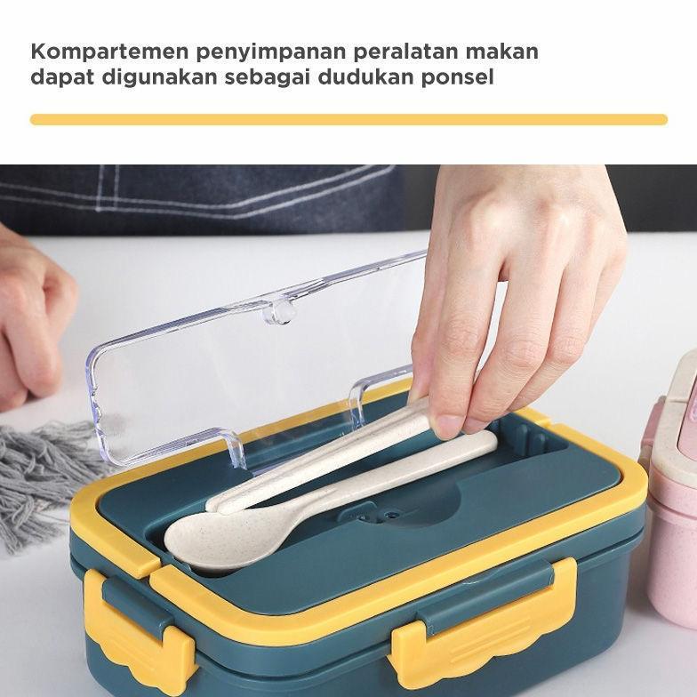 Terbaru Kotak Makan Siang Lunch Box Set Bahan Jerami - Lunch Box Jerami