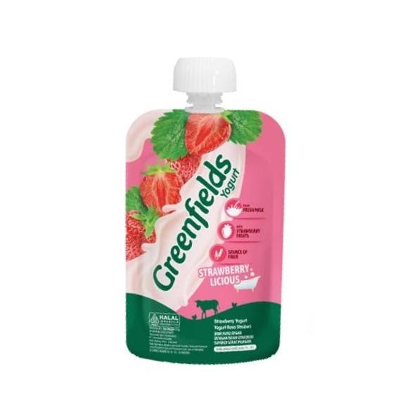 GREENFIELDS KIDS YOGURT POUCH STRAWBERRY 110 GR