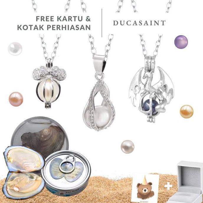 DucaSaint - Wish Pearl Necklace | Asli Mutiara Air Tawar Kalung Stainless Steel Viral Hadiah Hampers