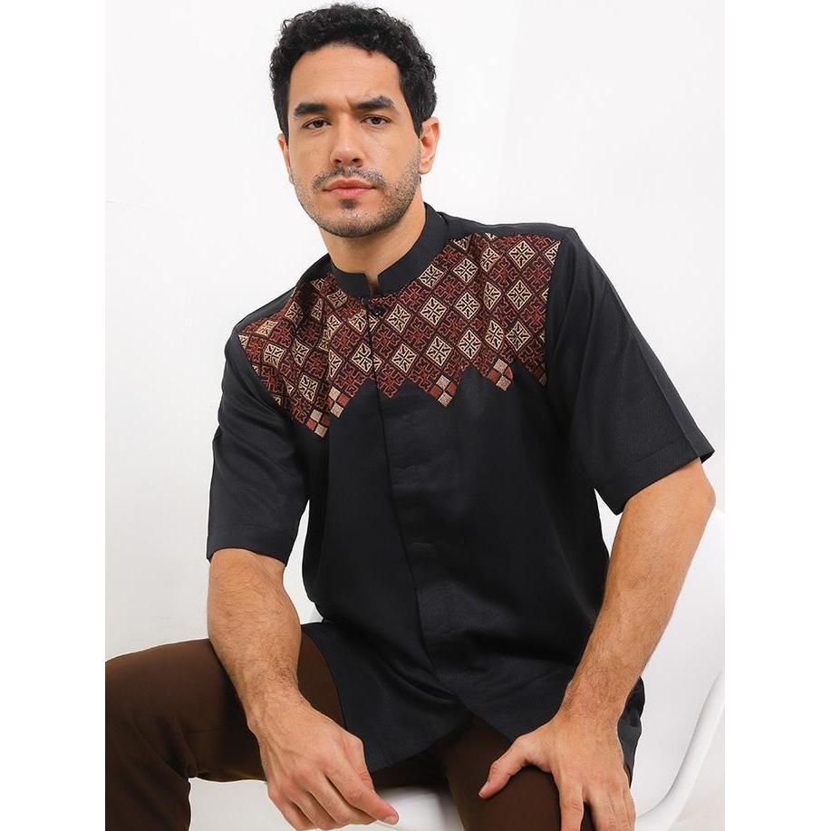 Arjuna Weda Hem Koko Pria Muslim Koko 7 - Regular Fit | Lengan Pendek | Kerah Shanghai | Atasan