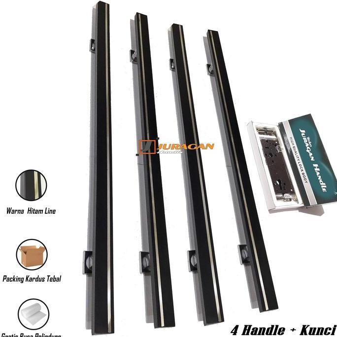 Gagang Pintu Satu Set 1 Meter - Handle Pintu Stainless Panjang - Pegangan Pintu Set Kunci Terlaris