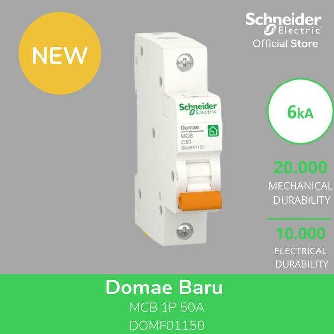 Grosir Mcb Schneider 50 Ampere 1 Phase Tipe Domae Mcb Schneider 50A 1P