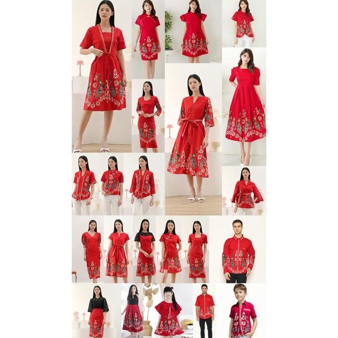 EVERCLOTH SERAGAM BATIK KELUARGA COUPLE NATAL IMLEK FAMILY SET CHEONGSAM QIPAO ANDRY FAMILY / BATIK 