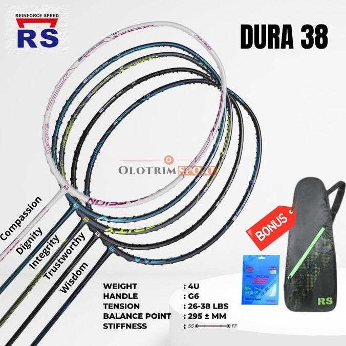 belviercinez [38LBS] Raket Badminton RS DURA 38 Original Diskon