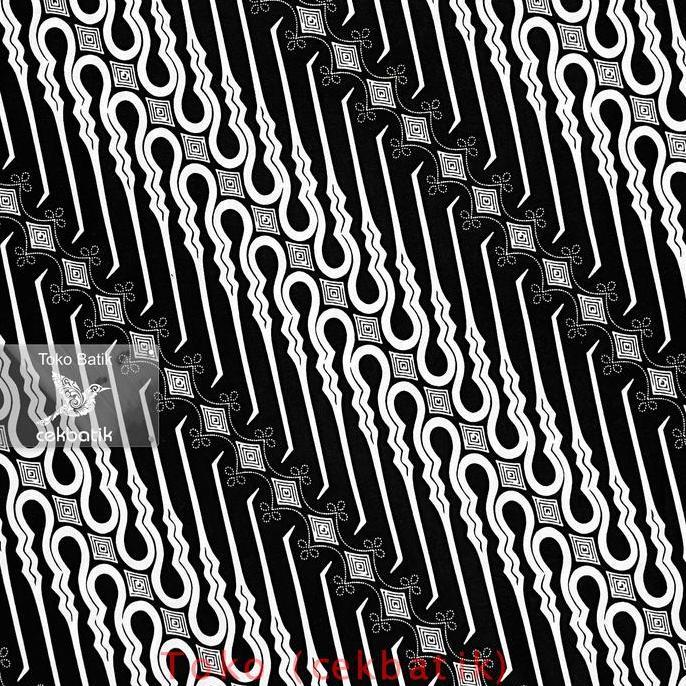 [] kain batik - Motif Batik Parang (Hitam Putih)