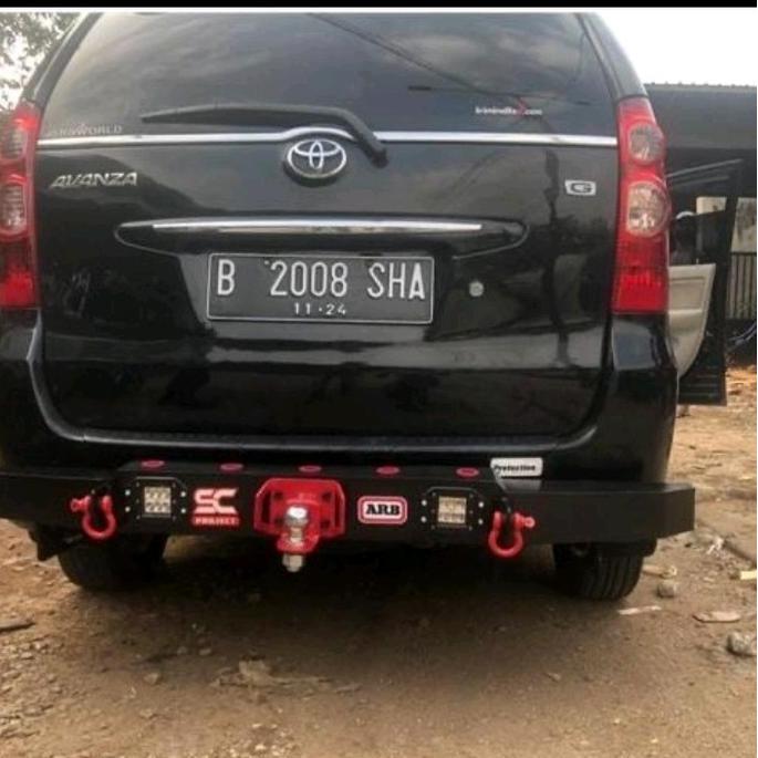 Grosir Towing Bumper Pengaman Belakang Model Offroad+Lampu Led Avanza / Xenia