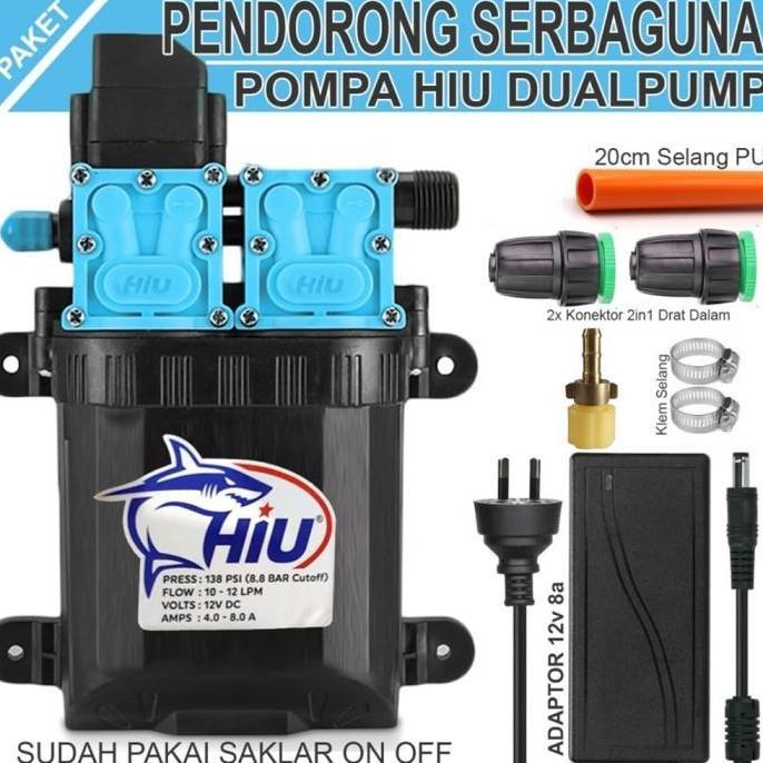 Paket Lengkap Pendorong Hiu DualPump Serbaguna Konektor Drat Dalam