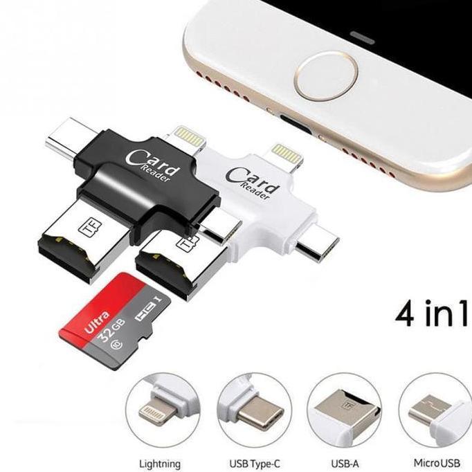 OEMAHRESI.NEW CARD READER USB / OTG 4 IN 1 SUPPORT TYPE C / MICRO USB / IPHONE