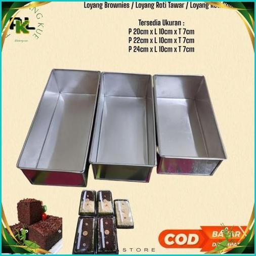 Sale Loyang Brownies Persegi Panjang / Loyang Roti Sobek / Loyang Roti Tawar Uk 20X10X7 | 22X10X7 | 