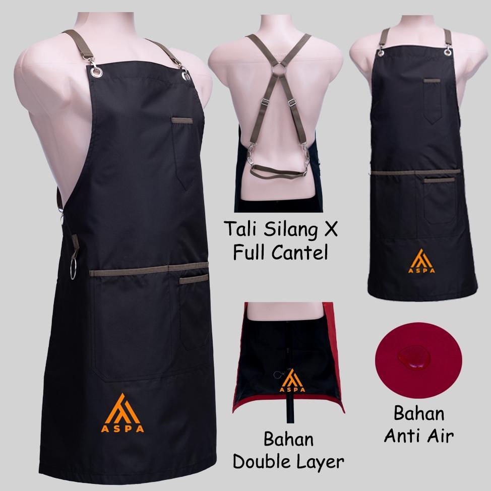 Celemek Apron Barista Masak Restoran Cafe Bahan Anti Air