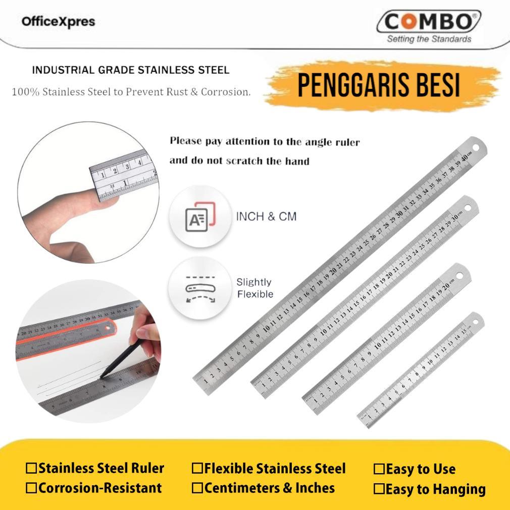 Penggaris Besi 100cm / Metal Ruler 100cm / Mistar Besi 100cm / Penggaris Besi 1 Meter