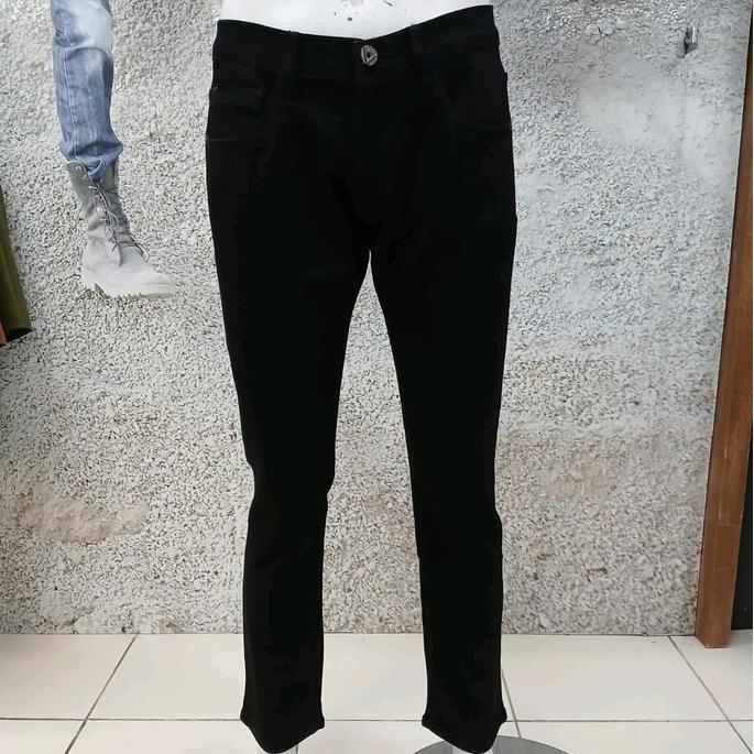 CELANA CARDINAL CDL JEANS HITAM POLOS SLIMFIT