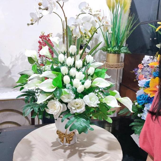 Terlaris Bunga Edisi Live 1Jt - 2Jt Anggrek Cymbidium Live Keramik Dekorasi Rumah Pot Latex Pot Late