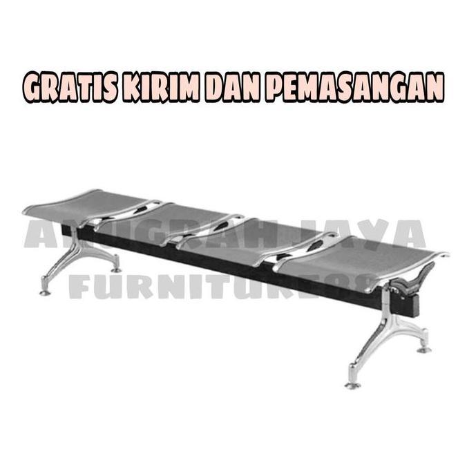 Terlaris Kursi Tunggu Bandara Tanpa Sandaran Silver / Kursi Bandara Besi