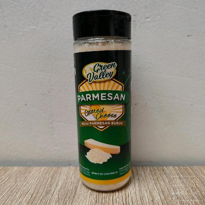 Keju Parmesan Green Valley 80gr - Parmesan Bubuk Grated Cheese Halal