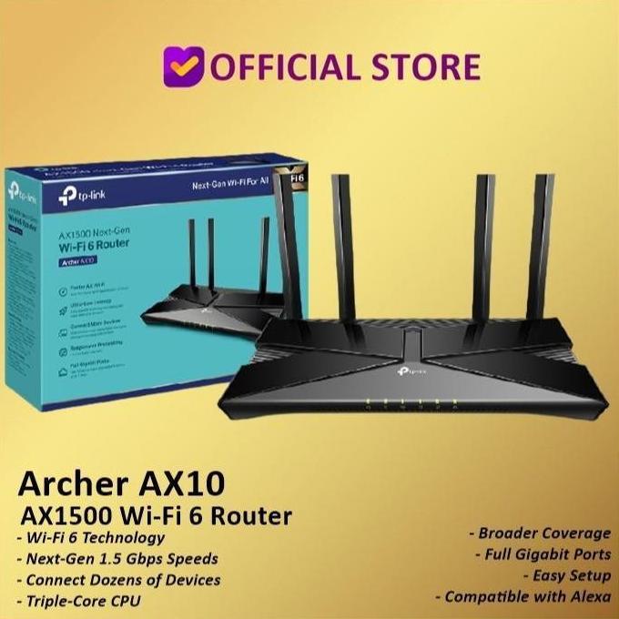 Tp-Link Archer AX10 AX-1500 WIFI 6 Wireless Router Antena Sinyal Nirkabel AX1500