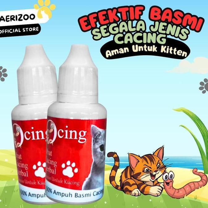 Ocing Obat Cacing Herbal Kucing 30Ml Obat Sakit Cacingan Kurus Lesu Lemas Anti Infeksi Allshop