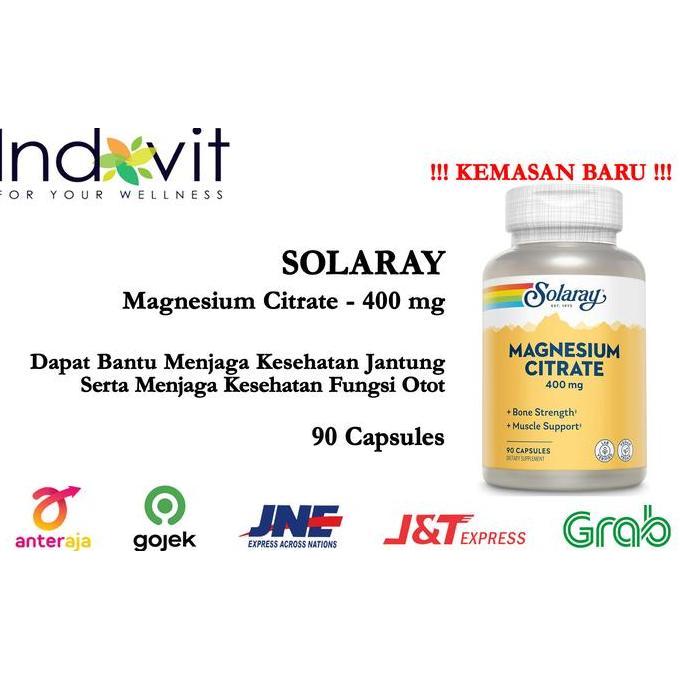 Solaray Magnesium Citrate 400 mg 90cap Magnesium Citrate ORI USA