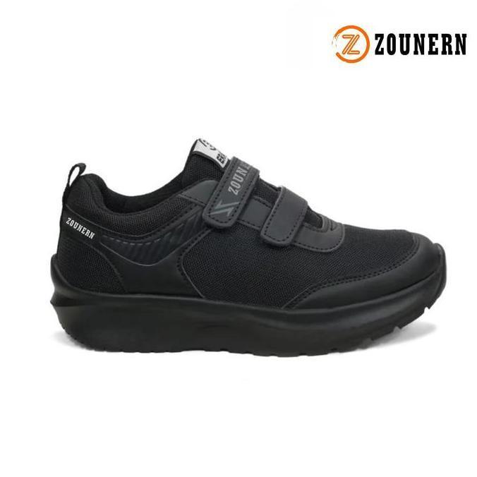 ZOUNERN Sepatu Sekolah Anak Laki-laki & Perempuan Model Velcro Strap 2 Outsole Paylon Ringan Lentur 