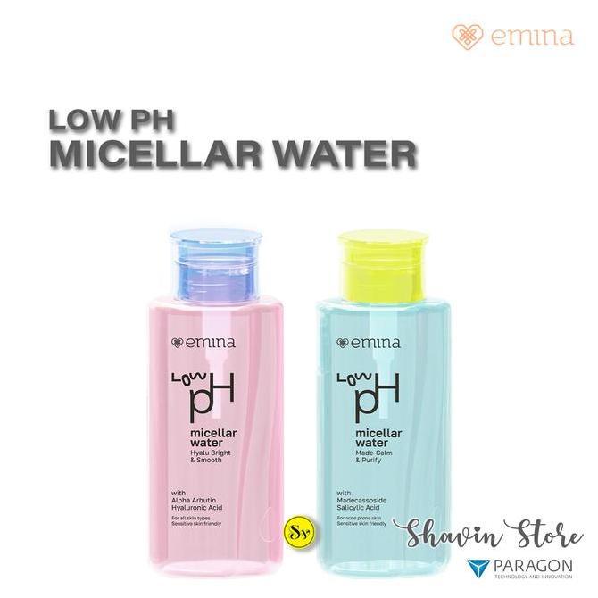 Emina Low pH Micellar Water Made-Calm & Purify HyaluBright & Smooth Pembersih Wajah Double Cleansing