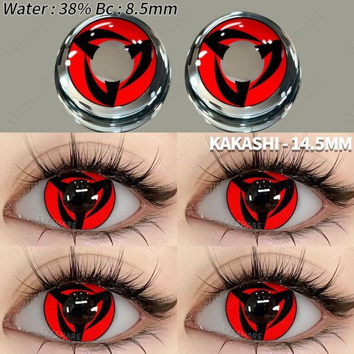 pasweger_ - [cosplay softlens] mata sharingan naruto lensa kontak merah 14.5mm | yearly use | sasuke